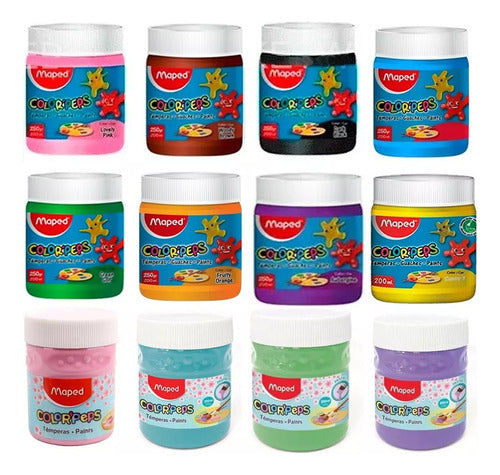 Maped Washable Tempera Pack of 12 Assorted Pots 0