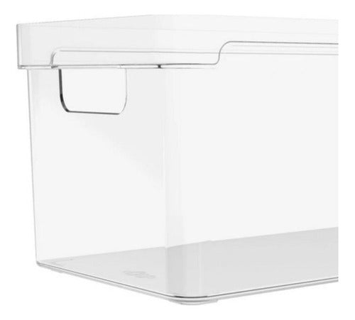 Caja Cesto Organizador Plástico Transparente 30x15x13 Cm Ou 2