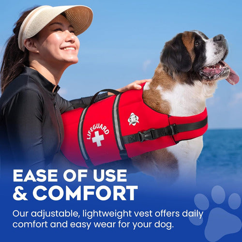 Paws Aboard Red Large Dog Life Jacket 6