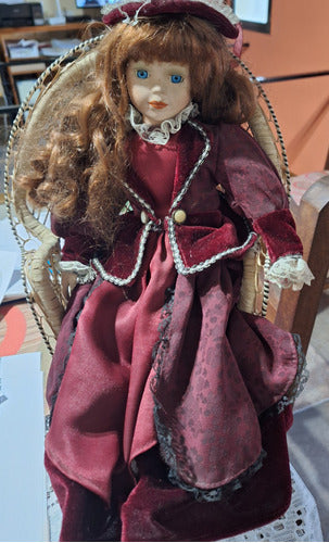 Muñeca Antigua, Importada. Cara Y Manos De Cerámica. 1