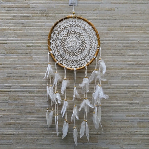 Atrapasueños Plumas Importado Indonesia Diseño Crochet 94 Cm 5