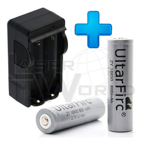 Ultrafirc 10 Rechargeable 18650 Batteries 3.7V 800mAh Dual Charger 1