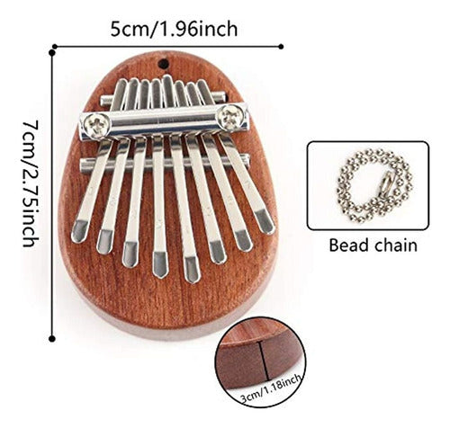 Aiex 8 Teclas Mini Kalimba Pulgar Piano Con Cordón Bolsillo 1