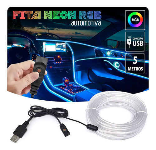 Fita Led Painel Sandero 2015 Luz Interna 5m Rgb Troca Cor 0