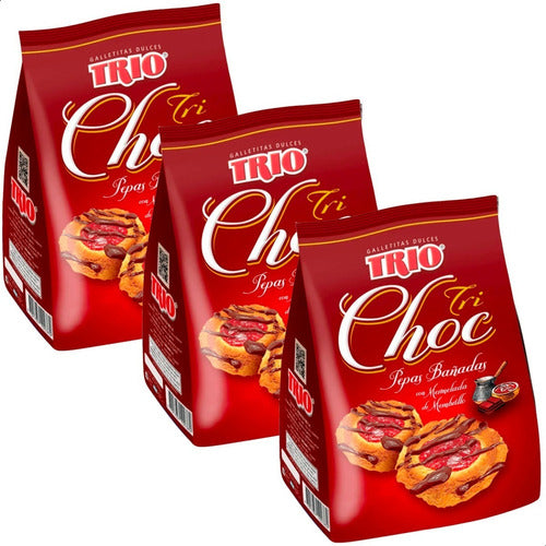 Trío Galletitas Pepas Dulces Tri Choc Membrillo Chocolate Pack X3 1