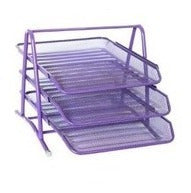 Metallic 3-Tier Tray Organizer Paper Bin 1