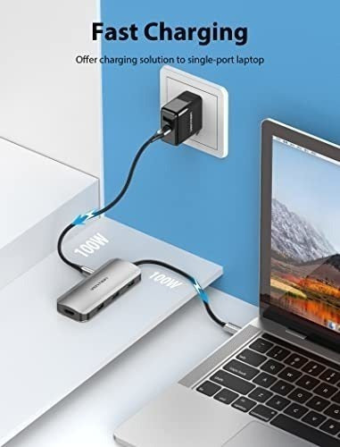 Hub Usb C Vention 7en1 Con 4k Hdmi 3 Puertos Usb 3.0 100w 2