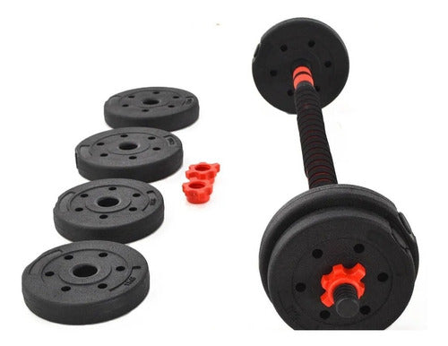 ALVAREZWEB FITNESS 10 Kg. Dumbbell Set with Adapter Bar and PVC Discs 4