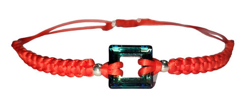 Rectangular Crystal Swarovski-Like Macramé Bracelet 0