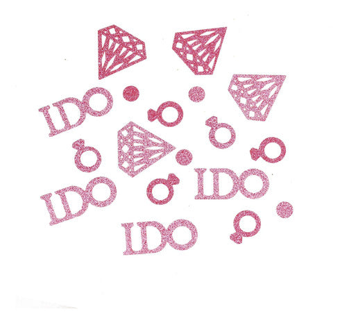 6 Confete, Anel De Diamante I Do Letter Shower Party 6