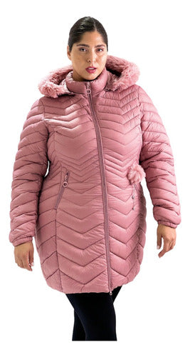Women's Plus Size Long Jacket Hooded Warm Waterproof 15