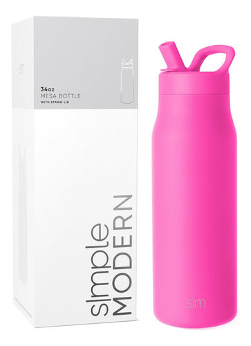 Botella De Agua Inoxidable Para Viajes, 1 Litro, Rosa Vibran 0