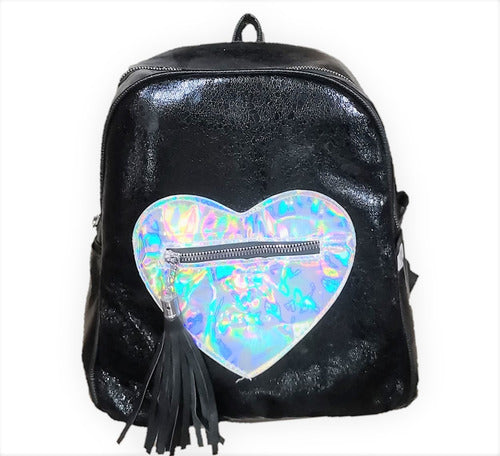 Mochila Brillante Corazones 0