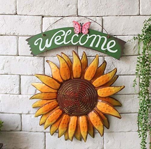 SKIPER URUGUAY Metal Vintage Hanging Floral Welcome Sign 5