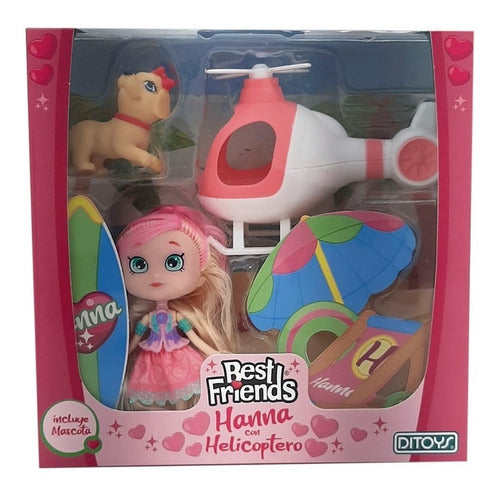 Playset Doll with Helicopter and Pet Best Friends Jeg 2435 0