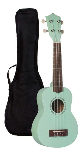 Newvision Soprano Ukulele Made of Wood + Case + Strings + Pick + Colors 1