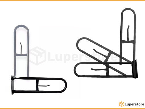 Folding Safety Grab Bar for Disabled with Black Toilet Paper Holder 70 cm 2