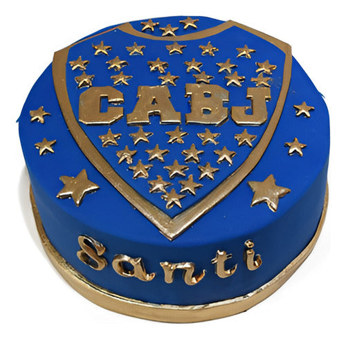 SS GOURMET Torta Boca Juniors Cabj Dorado Personalizada Tematica Futbol 0