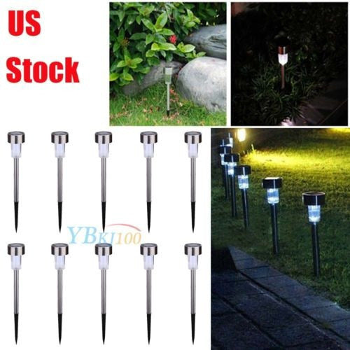 10pcs Stainless Steel LED Solar Garden Lights 2