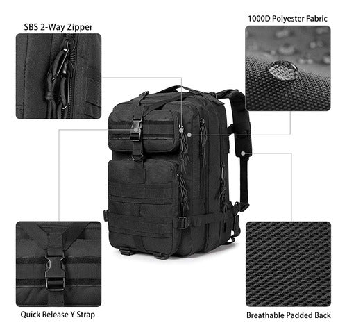 G4free Black Waterproof 35L Camping Backpack 5