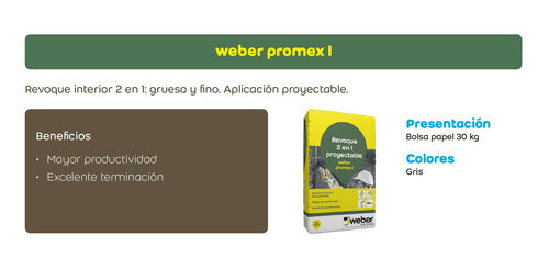 Weber Promex I Revoque Proyectable 2 En 1 X 30kg 6