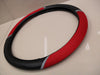 Iael Steering Wheel Cover - Fabric and Leatherette 38 Cm Ø Black/Red Cod Cv-016 2