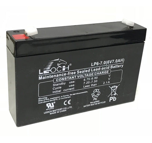 Bateria Leoch Lp6-7.0 6vcc 7ah Electrolito Absorbido 0