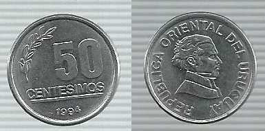 Uruguay Moneda 50 Centesimos Año 1994 0