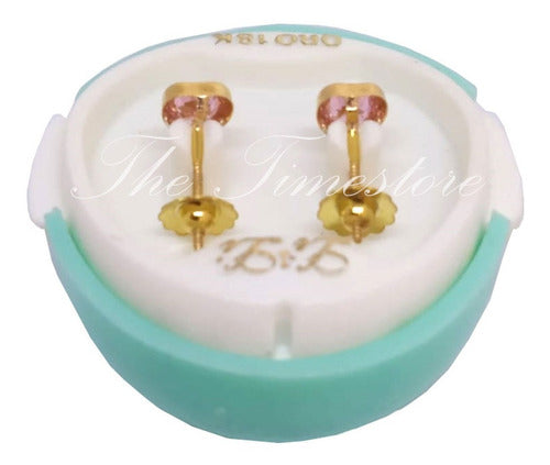 Lili Gold 18k Threaded Nut Earrings Heart Cubic 4mm Li-827 6