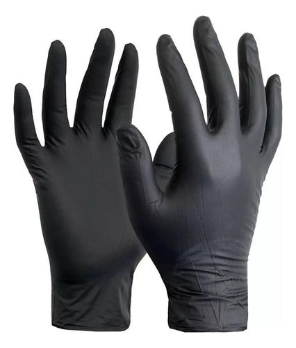 Super Care Black Nitrile Gloves XL - 100 Units 0