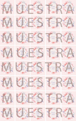 40 Stickers Cuadrados Dia De La Madre Papel Autoadhesivo 1