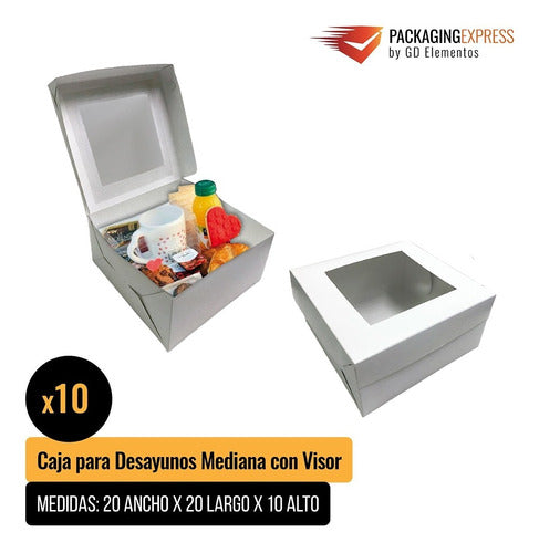 Cajas Para Desayunos Mediana Cookies Con Visor Pack X 10 1