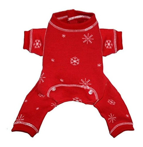 Hip Doggie Snowflake Longjohns for Dogs Red 0