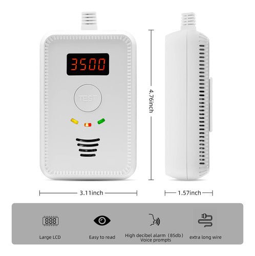 Hcmlek Gas Leak Detector, Natural Gas and Carbon Monoxide Detector 1