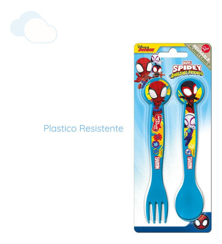 Set Cubiertos Cuchara Tenedor Spidey Friends Alimentación 2