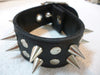 Leather Wristbands with Spikes 2 Rows Metal Rock Bracelets 4