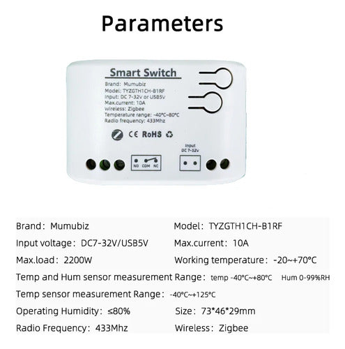 Smart Switch Sensor Temperature Humidity Zigbee 2