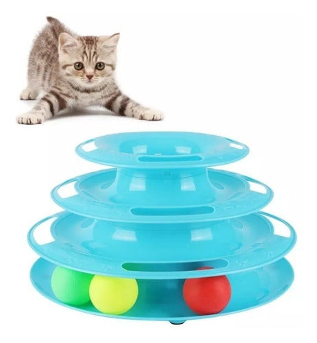 Interactive Cat Entertainment Track 24x14cm with 3 Balls 1