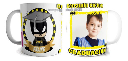 Plantillas Tazas Egresaditos Superheroes Diseños Sublimar #4 0