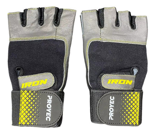 Proyec Iron Gloves with Wrist Support in Genuine Leather for Gym and Cycling 1