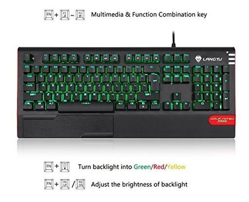 Langtu Gaming Mechanical Keyboard with 104 Keys Waterproof 5