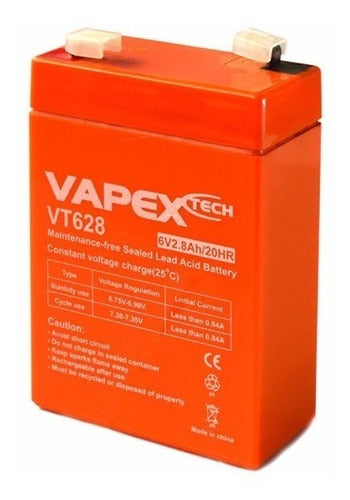 Vapex Rechargeable Battery 6V 2.8Ah 0