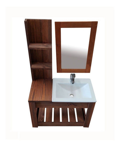 70cm Hanging Wood Vanity with Basin and Mirror - Free Shipping 81