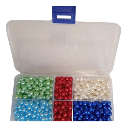 Perlas Para Enhebar 6mm, De Colores. Surtidas En Cajita 60gr 1