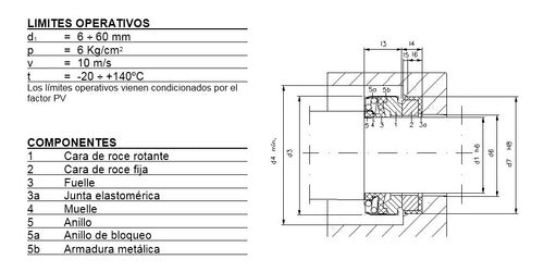 Sello Mecanico Empaquetadura Afx30. Bomba Centrifuga 1