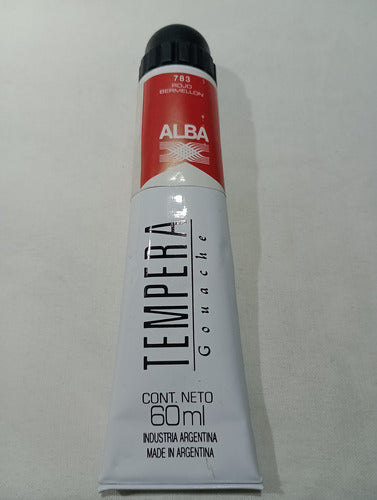 Alba Tempera Gouache Profesional 60 Ml 783 Rojo Bermellon 0