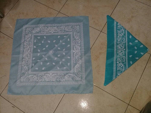 Turquoise Blue Bandana Scarf - 50 cm 0