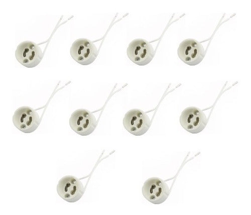 Dante Hogar Pack of 10 GU10 Ceramic Wired Halospot Socket 0