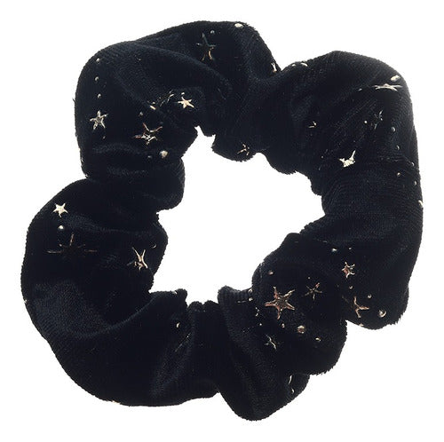 Wholesale Pack of 12 Lucy and Sky Scrunchies for Straight Hair with Star Designs 1