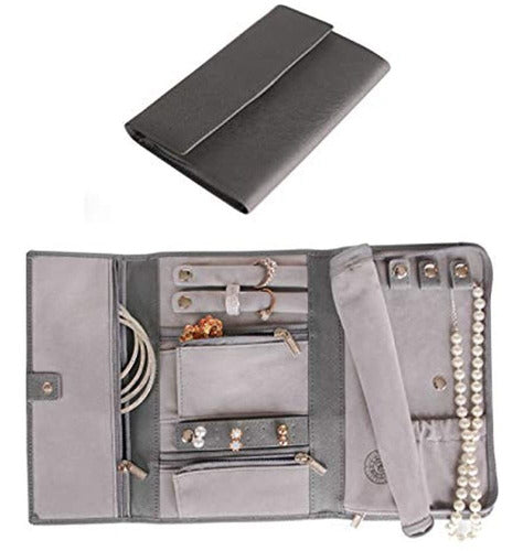 KASVER Uruguay Saffiano Travel Jewelry Case Grey 0